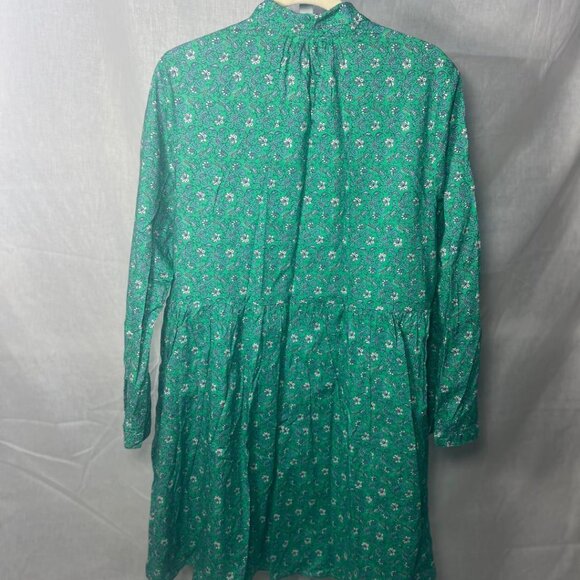 J. Crew Factory Green Floral Button Front Mini Dress - Size 16 - Picture 5 of 8
